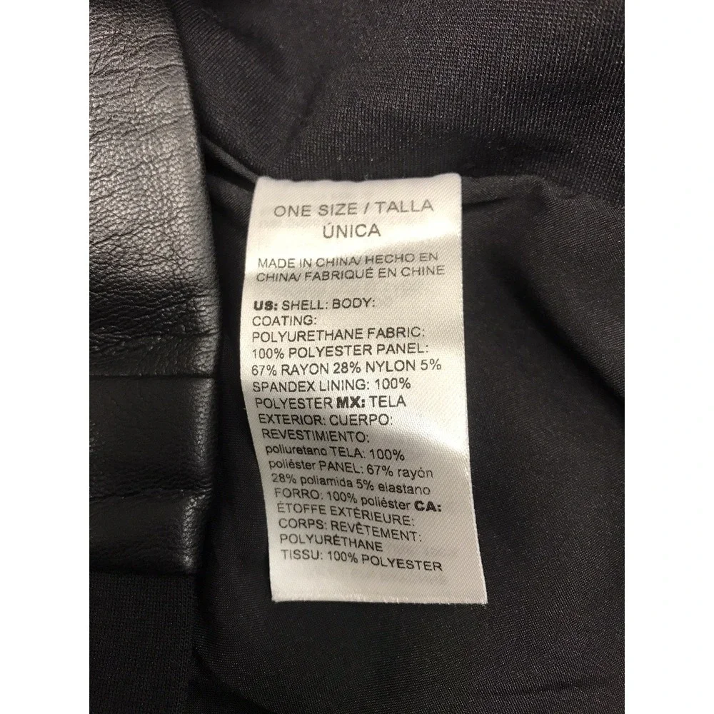 Chicos Jacket Womens Extra Large 3 Black Faux Leather Vegan Asymmetrical Moto